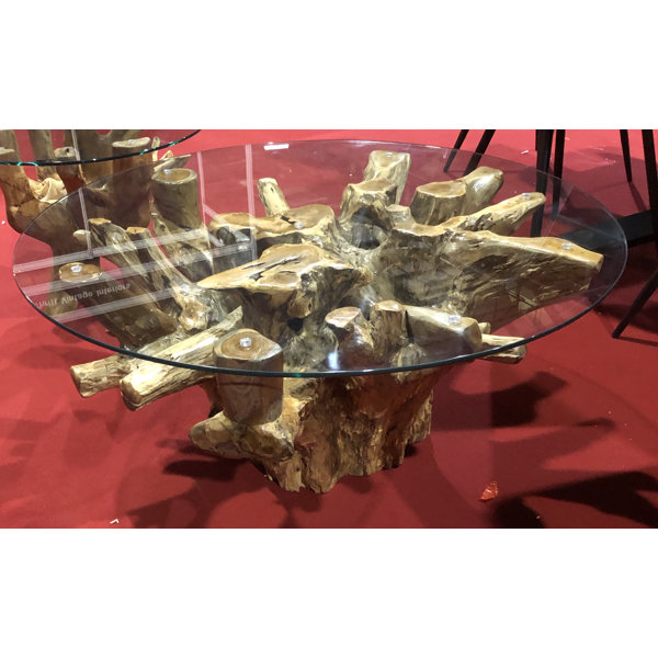 Union Rustic Mcneil Teak Root Coffee Table Round Wayfair.co.uk